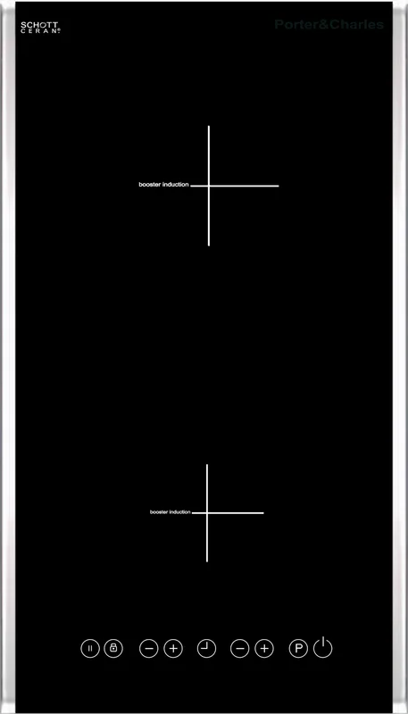 Porter & Charles - 11.5625 inch wide Induction Cooktop in Black Stainless - CI30V Black Stainless