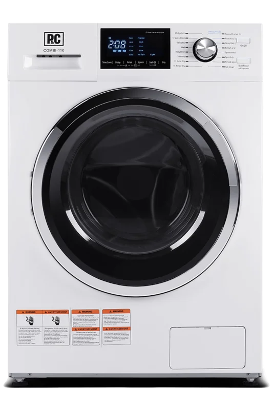 Porter & Charles - 2.7 cu. Ft Front Load Combination Washer/Dryer in White - COMBI-110 White