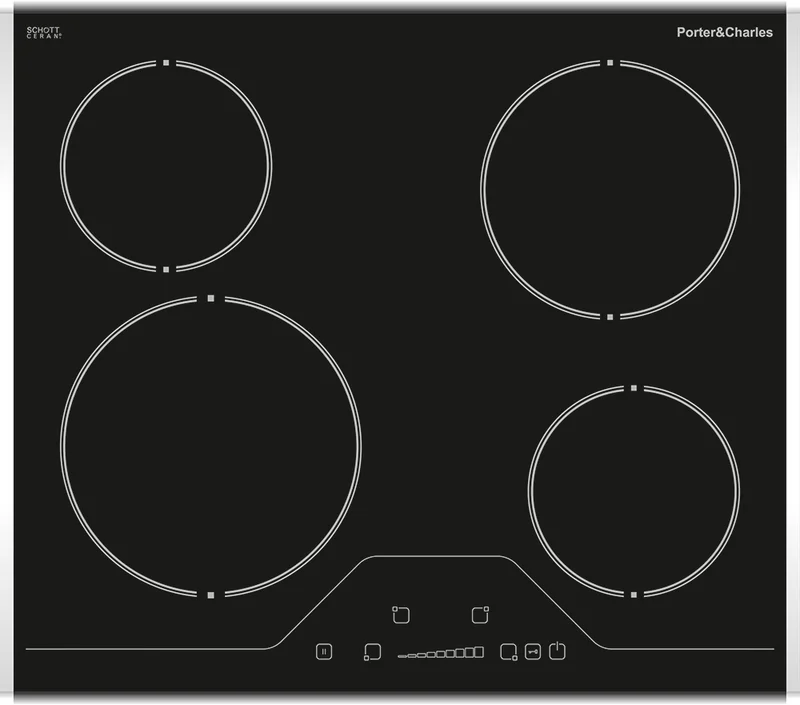 Porter & Charles - 23.3125 inch wide Electric Cooktop in Black Stainless - CC60V Black Stainless