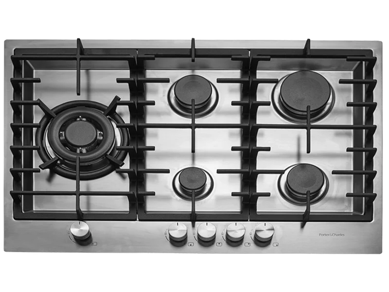 Porter & Charles - 29.375 inch wide Gas Cooktop in Stainless - CG76WOK-F Stainless