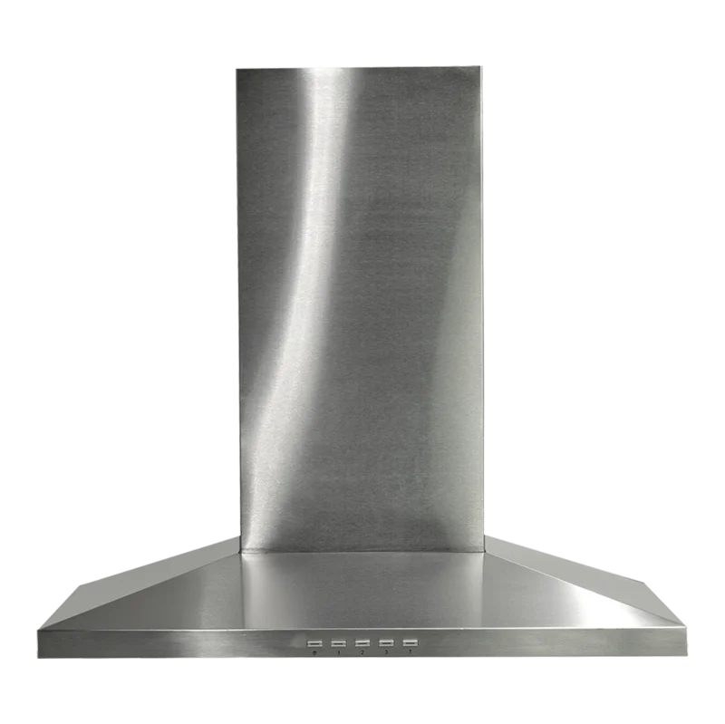 Porter & Charles - 30 Inch 500 CFM Wall Mount and Chimney Range Vent in Stainless - PYRAMID-30 Stainless