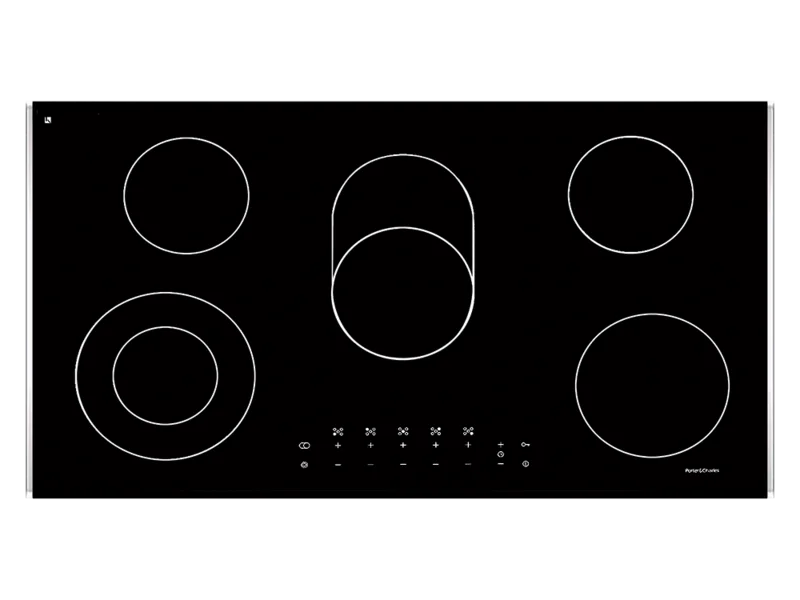Porter & Charles - 35.4375 inch wide Electric Cooktop in Black Stainless - CC90-2 Black Stainless