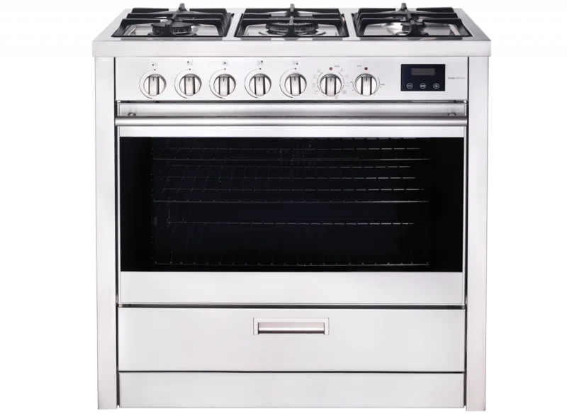 Porter & Charles - 4.3 cu. ft Dual Fuel Range in Stainless - FEG90B3 Stainless