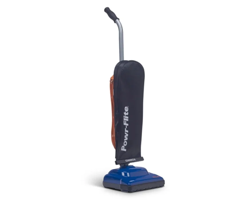 Powr-Flite Solar, Upright Vacuum, 12", 7.4QT, Bagged, Single Motor, 35' Cord, No Tools, HEPA, Operating Weight of 8.4lbs, 1 Year Warranty