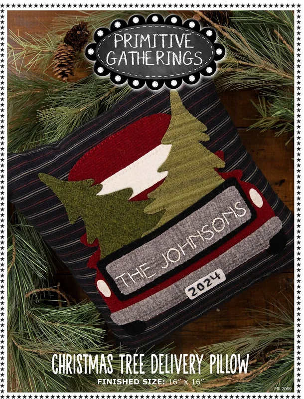 PRIMITIVE GATHERINGS: Christmas Tree Delivery Pillow