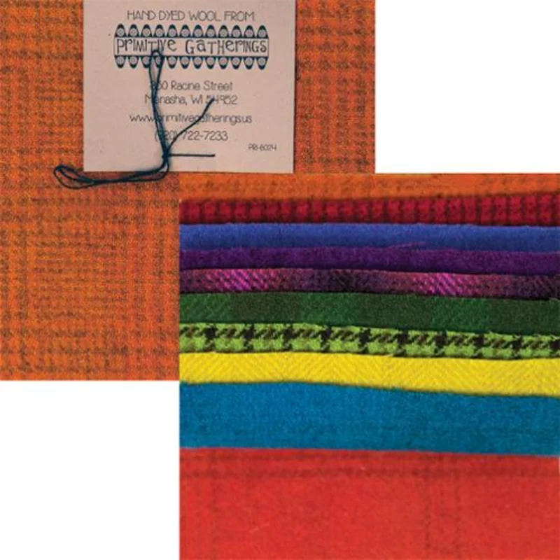 PRIMITIVE GATHERINGS: Wool 5" Charm Pack-Brights Texture