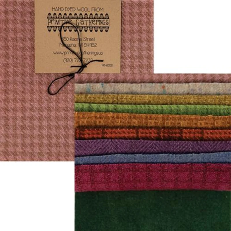 PRIMITIVE GATHERINGS: Wool 5" Charm Pack-Pastel Texture