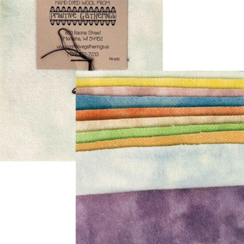 PRIMITIVE GATHERINGS: Wool 5" Charm Pack-Pastel