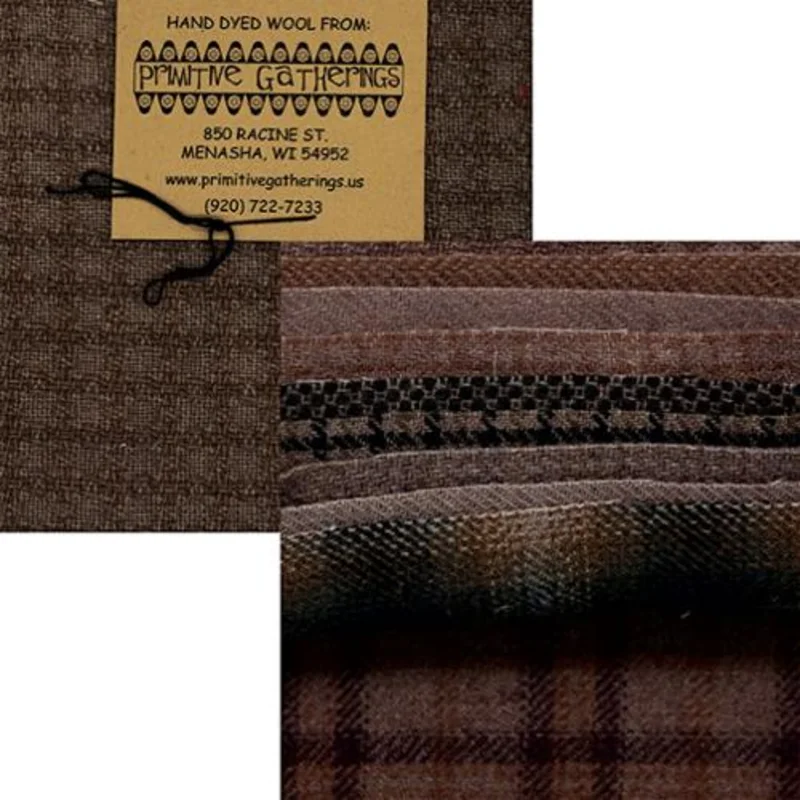 PRIMITIVE GATHERINGS: Wool 5" Charm Pack-Pebble