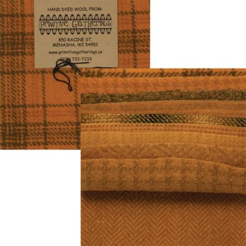 PRIMITIVE GATHERINGS: Wool 5" Charm Pack-Squash