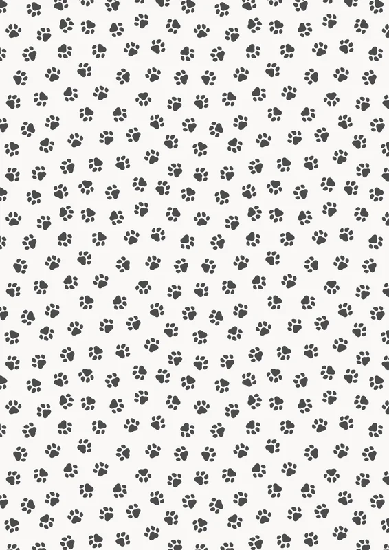 PURFECT BOOK CLUB: Paws-Black on White (1/4 Yard)