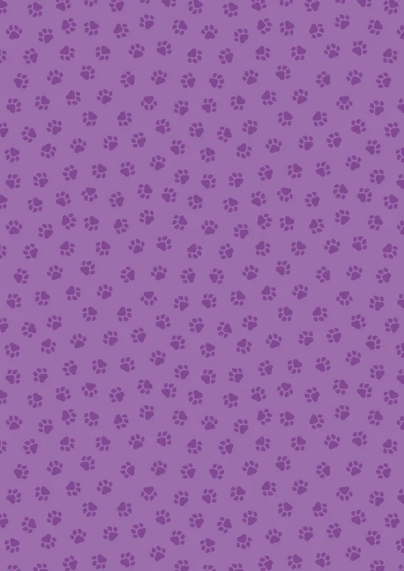 PURFECT BOOK CLUB: Paws-Purple (1/4 Yard)