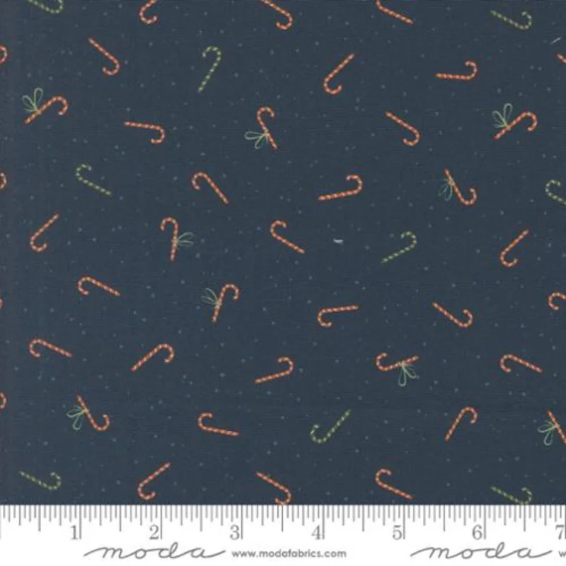 PURRFECT CHRISTMAS: Candy Canes-Midnight (1/4 Yard)