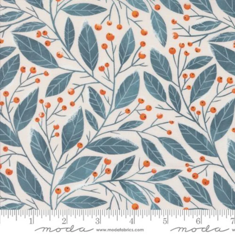 PURRFECT CHRISTMAS: Christmas Greenery-Peral (1/4 Yard)