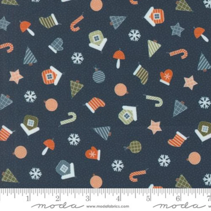 PURRFECT CHRISTMAS: Handmade Ornaments-Midnight (1/4 Yard)