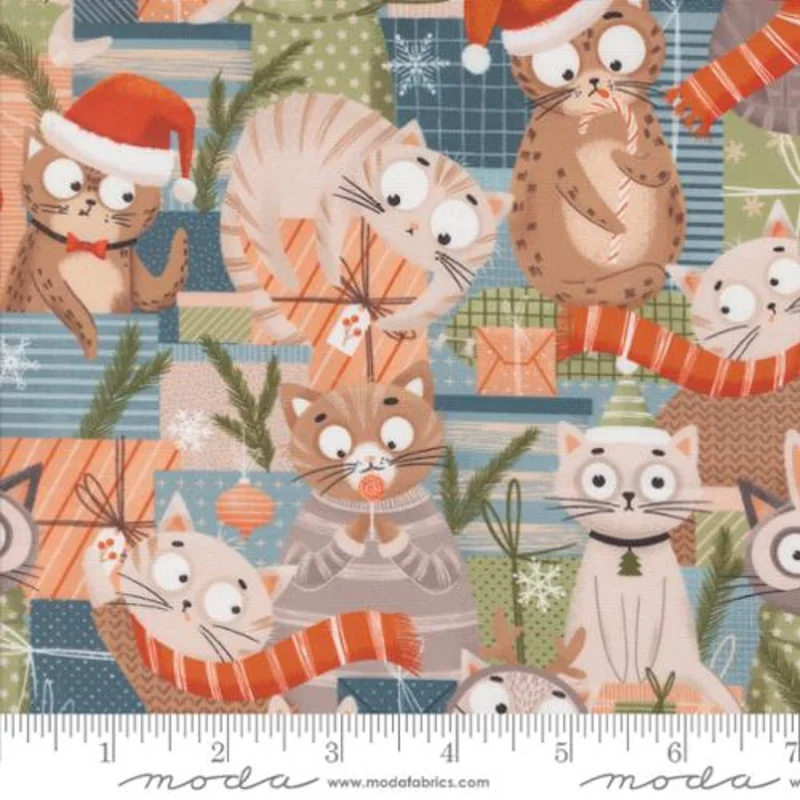 PURRFECT CHRISTMAS: Jolly Kitties-Multi (1/4 Yard)