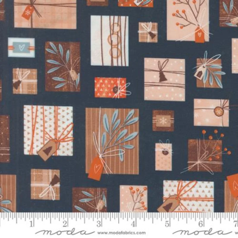 PURRFECT CHRISTMAS: Perfect Presents-Midnight (1/4 Yard)