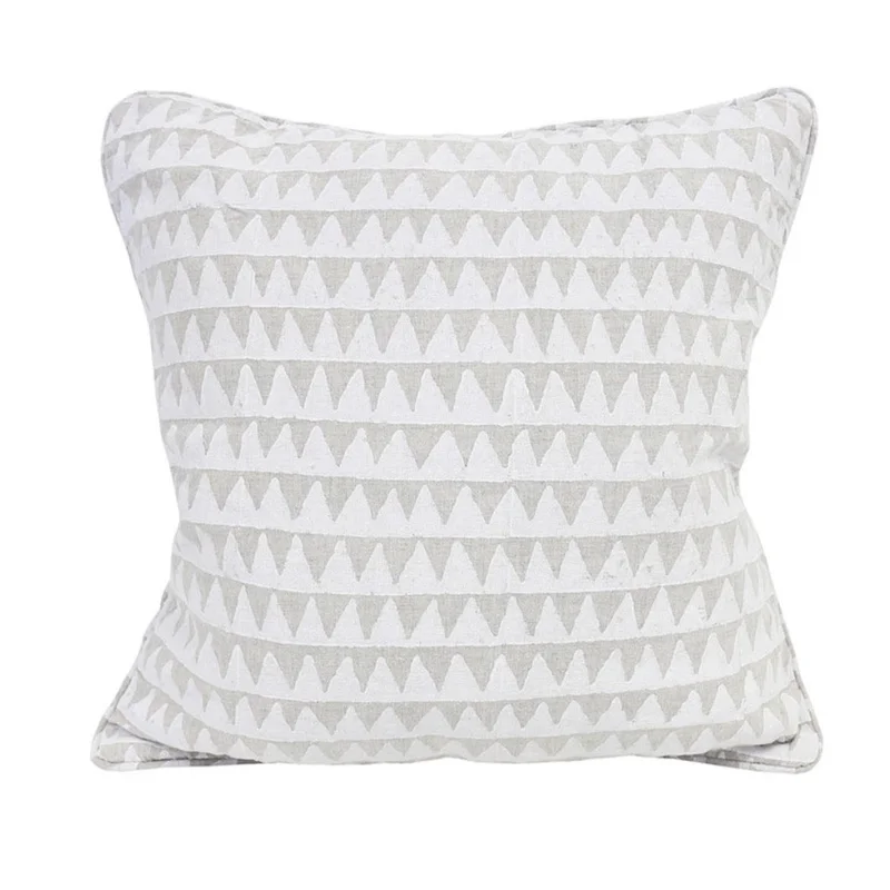 Pyramids Chalk Linen Cushion, 20" x 20"