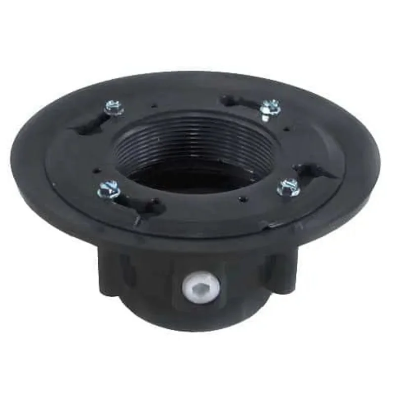 QM Drain 3" x 4" PVC High Flow Drain Base with Clamping Ring