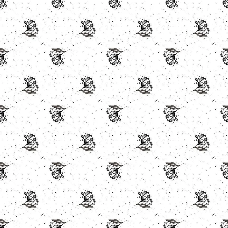 QUIET RIOT: Bloom-White (1/4 Yard)