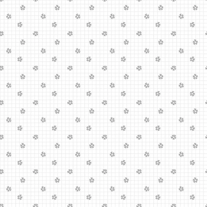QUIET RIOT: Flower Grid-White (1/4 Yard)