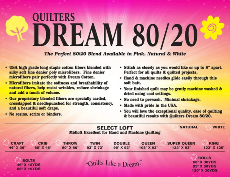 Quilters Dream 80/20: Throw 60" x 60"