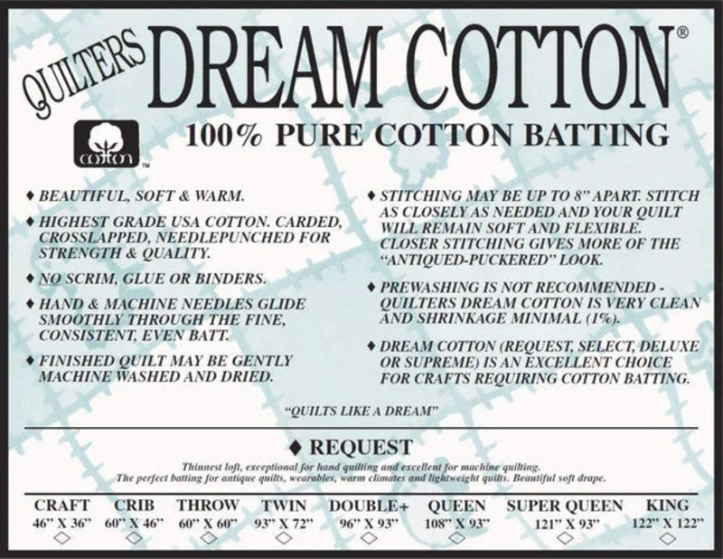 Quilters Dream Natural Cotton Request: Super Queen 121" x 93"
