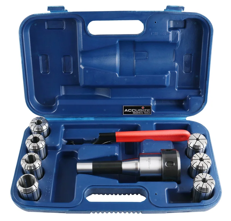 R8-OZ25 Collet Set 7 Pc/Sets , w/ 1 R8 Collet Chuck, and 1/4", 5/16", 3/8",1/2", 5/8", 3/4" & 1" OZ25 collets, 1 Spanner Wrench, 0223-0361