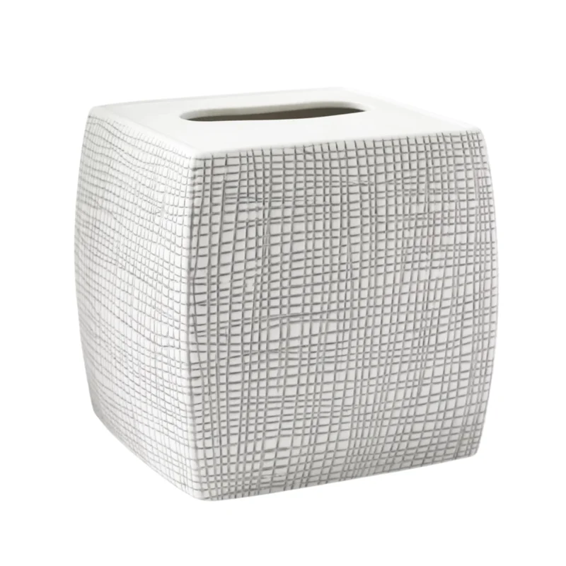 Raffia Tissue Holder, Porcelain / Unique