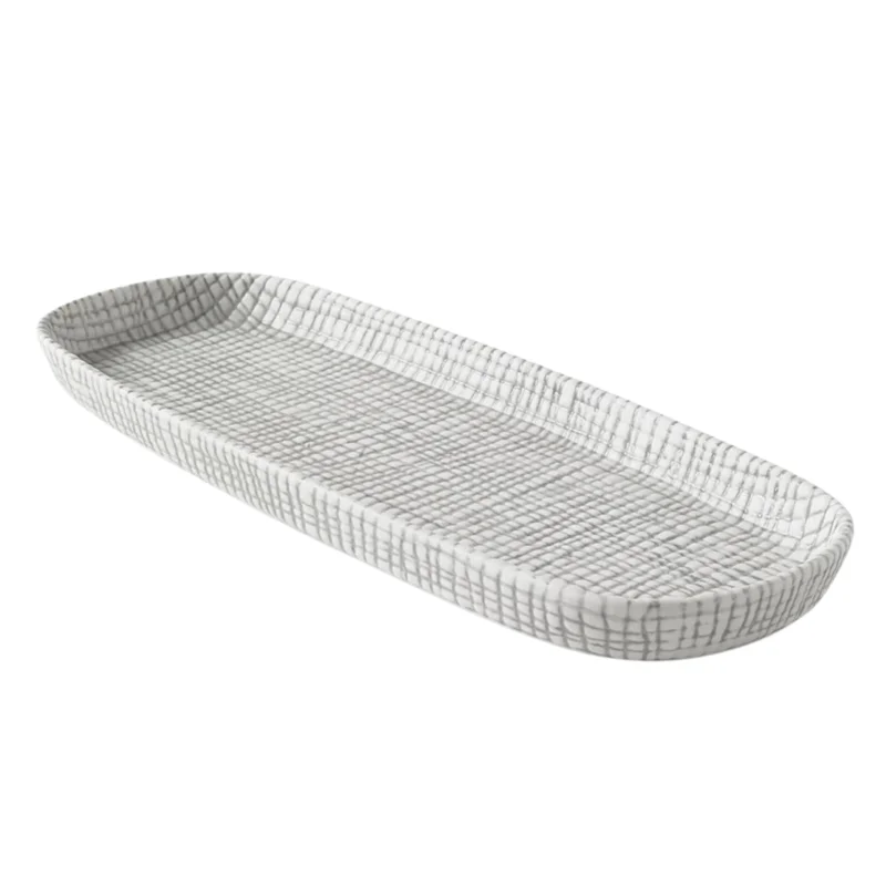 Raffia Tray, Porcelain / Unique