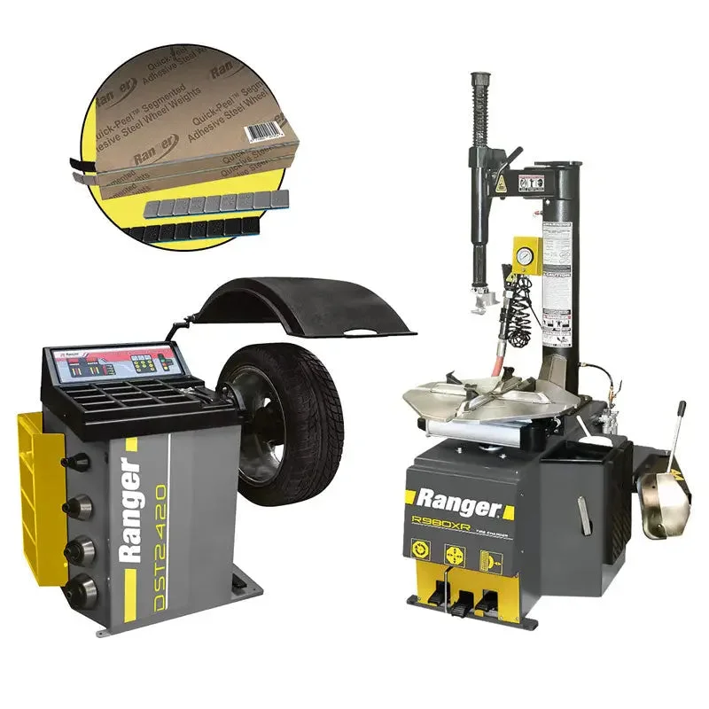Ranger DST-2420 Balancer + R980XR Tire Changer + Tape Weight COMBO