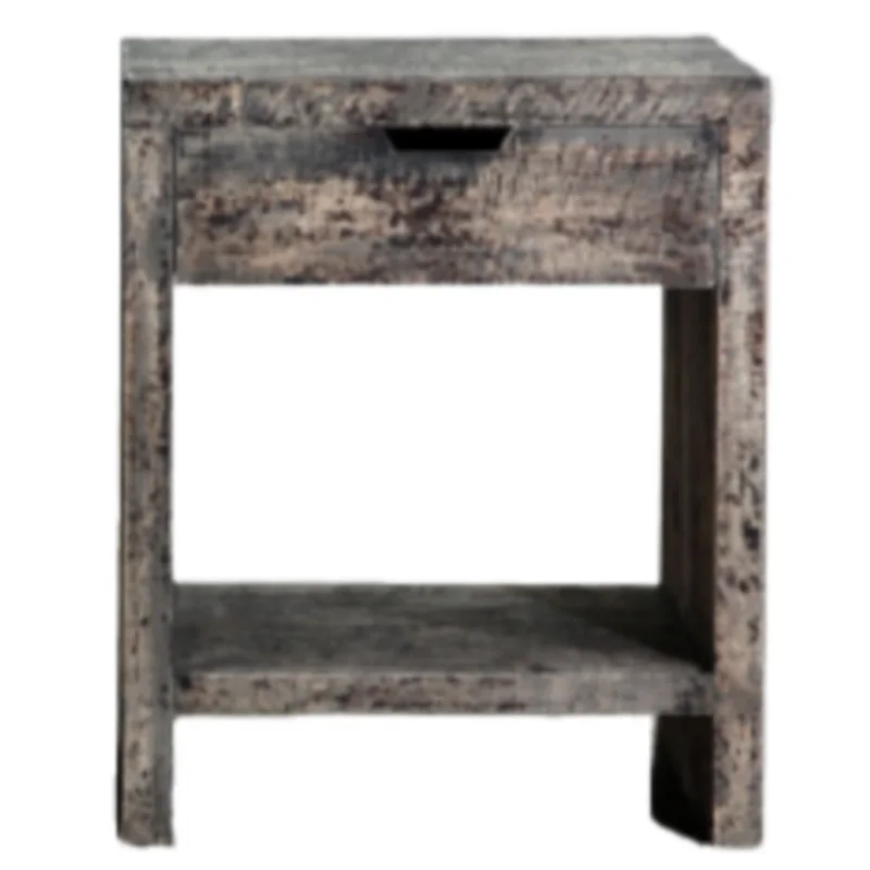 Reclaimed Elm Bedside Cabinet-Old Grain, 24"