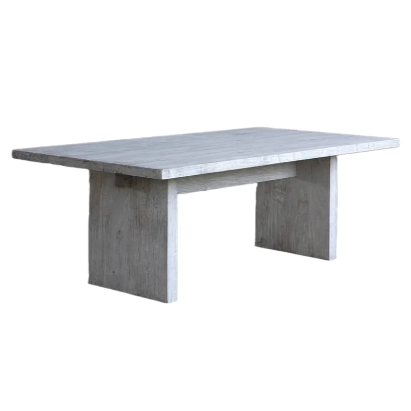 Reclaimed Elm Plank Table- Solid Leg, 2 Finish Options, 84" x 43" Charcoal