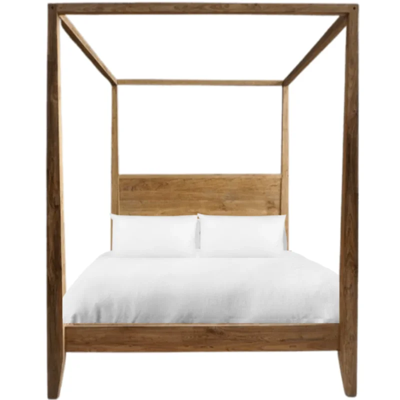 Reclaimed Teak Canopy Bed - Natural, King & Queen