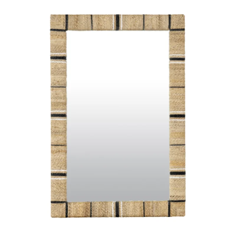Rectangle Maui Seagrass Mirror, 23" x 2" x 35"