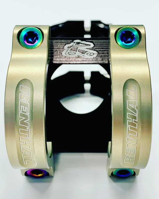 Renthal Apex Stem Titanium Bolt - Capped Heads Rainbow Oil Slick