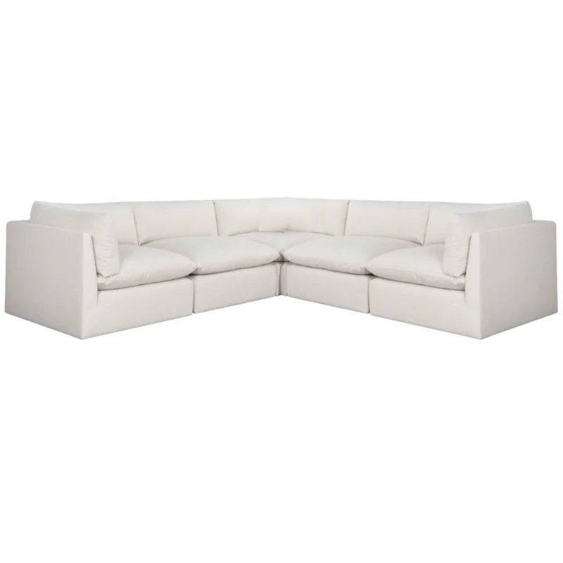 Reve L Shape Sectional, Effie Linen, 121.5" x 121.5"