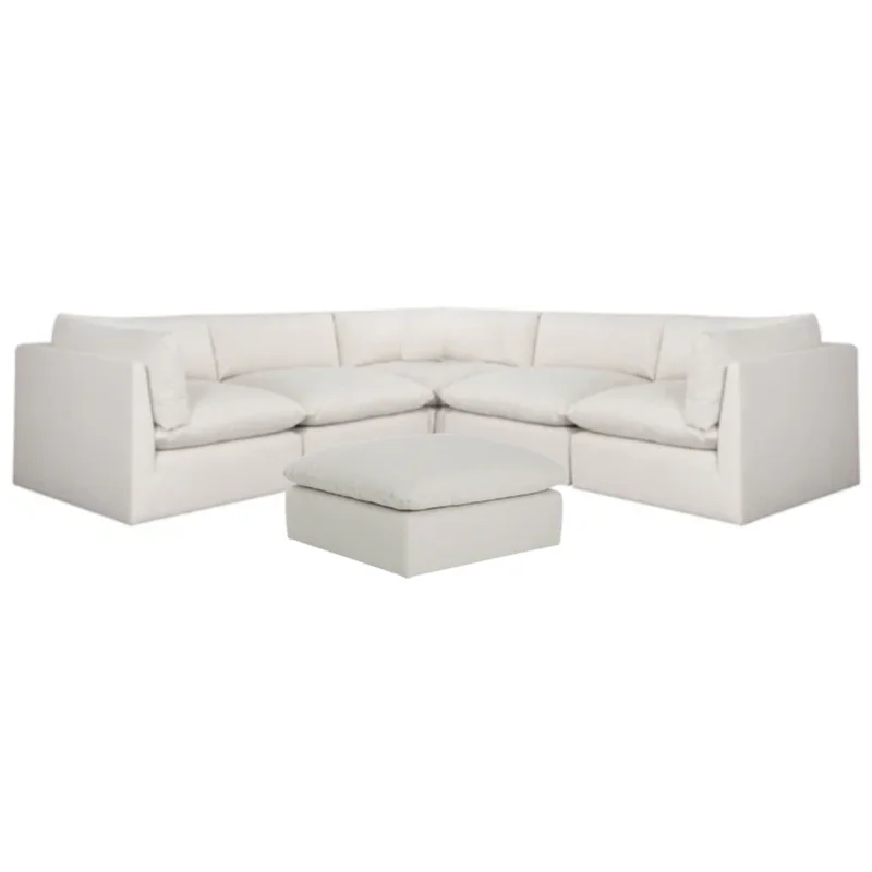 Reve Sectional, Effie Linen with moveable Ottoman
