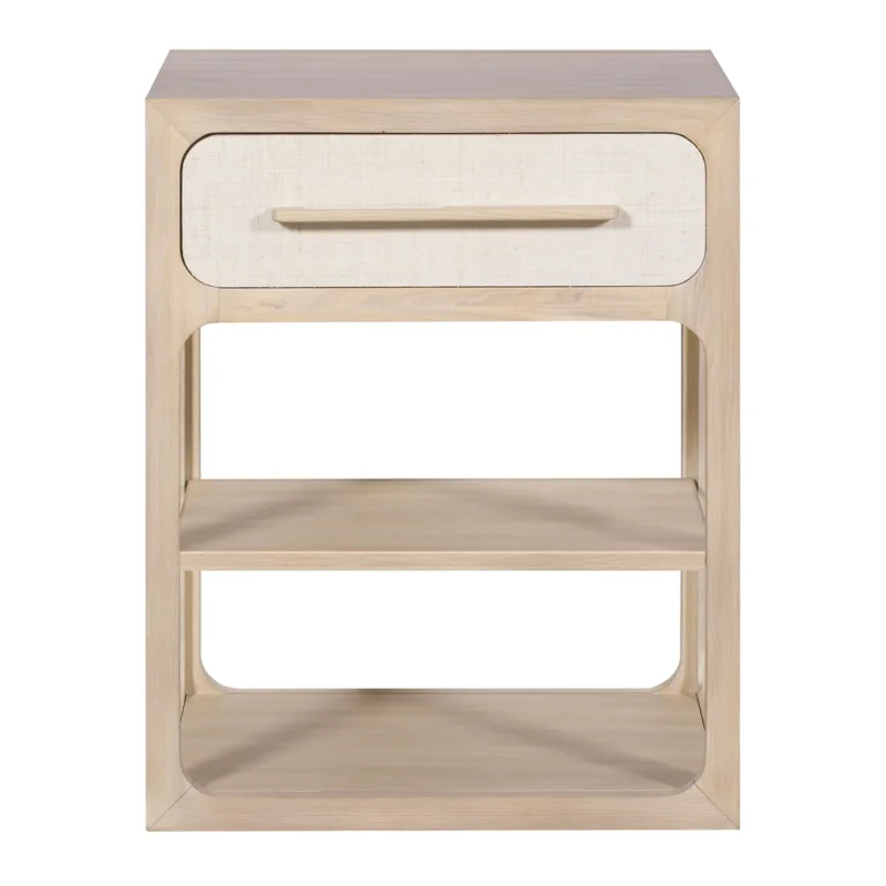 Reveal Nightstand 24", Navajo Case / Snowdrift Raffia