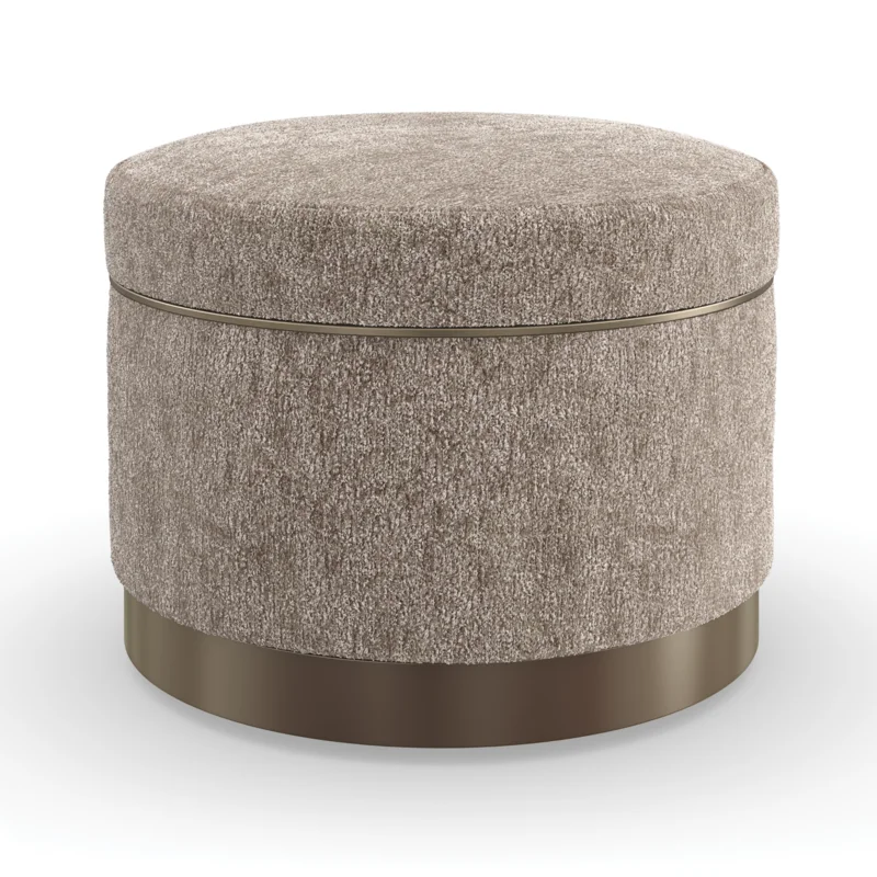 Ritz Storage Ottoman, 20"dia x 15.25"H