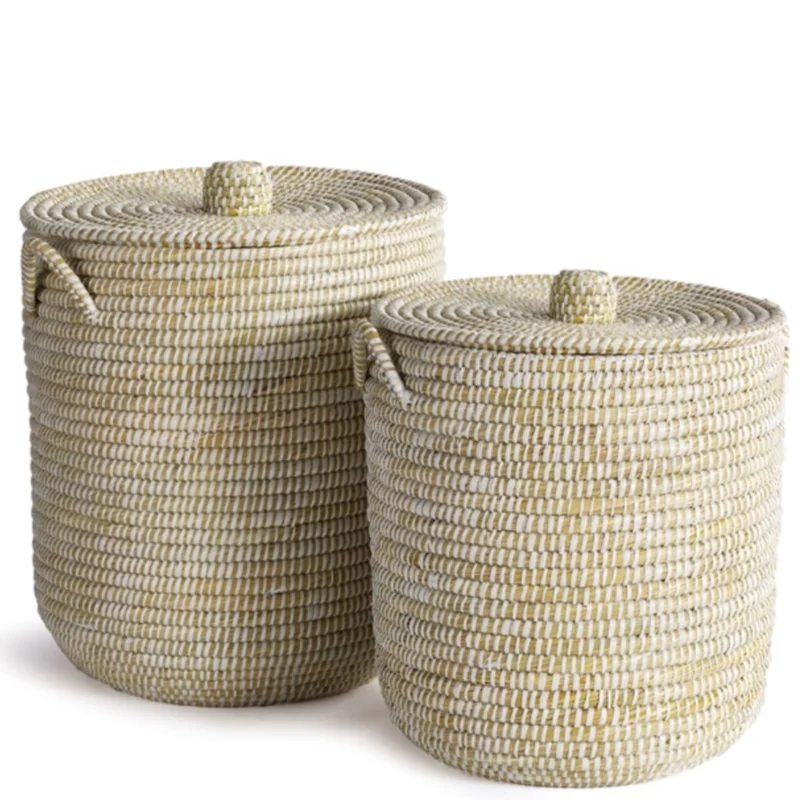 Rivergrass Hamper Baskets With Lids, 2 Sizes