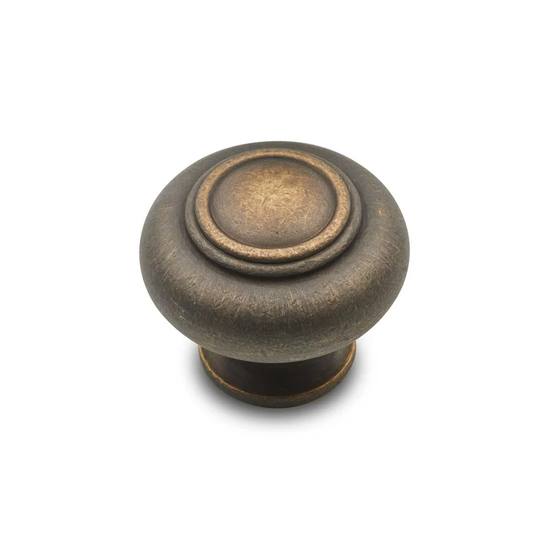 RK International - Decorative Ends - Double Ringed Cabinet Knob