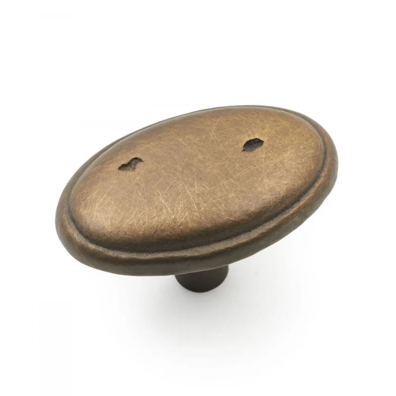 RK International - Distressed & Rustic - Oval Knob with Ring Edge