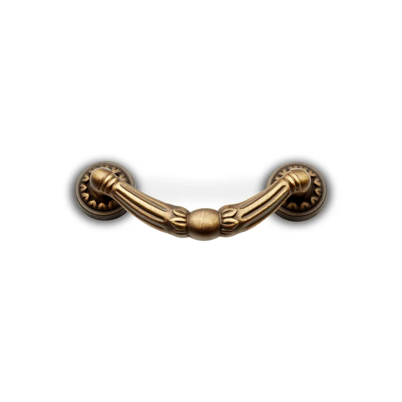 RK International - Miscellaneous Pulls - Ornate Drop Cabinet Pull with Petal Bases