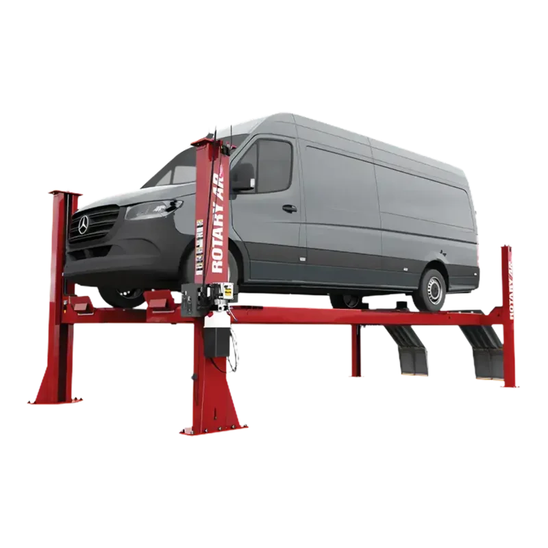 Rotary 16K 4-Post Alignment Lift Extended Open Front 204" Max - ARO16EL Red