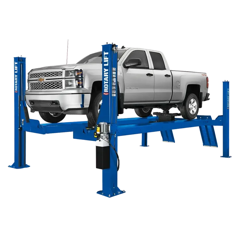 Rotary SMO14EL2 14,000 lbs. Four-Post Lift, Open Front 286 OAL / 215" Max WB Red