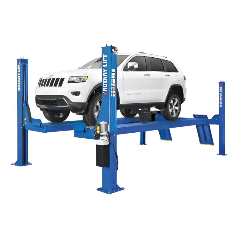 Rotary SMO14L 14,000 lbs. Four-Post Lift, Open Front 253 OAL / 182" Max WB Red