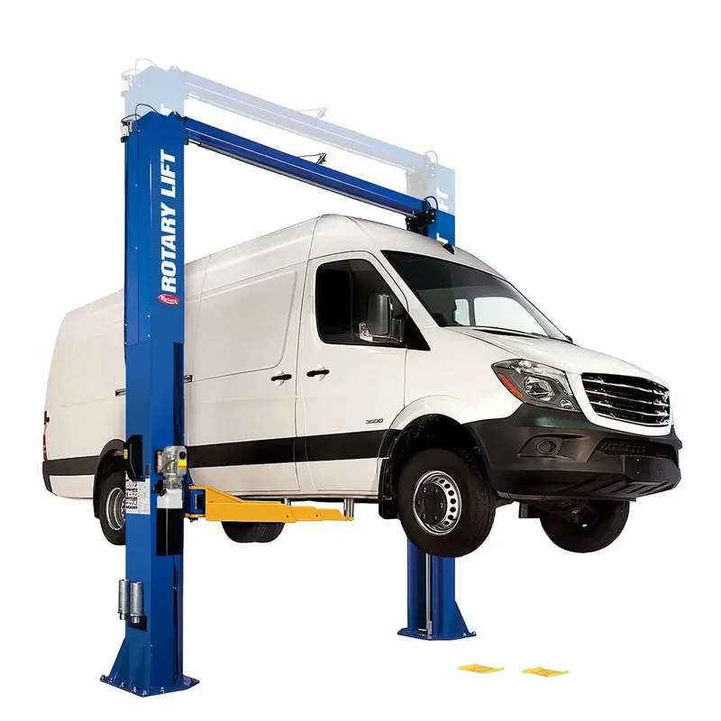 Rotary SPO16 CARGO Low Ceiling Symmetric 16K 2-Post Lift w/ Ext. Arm Blue