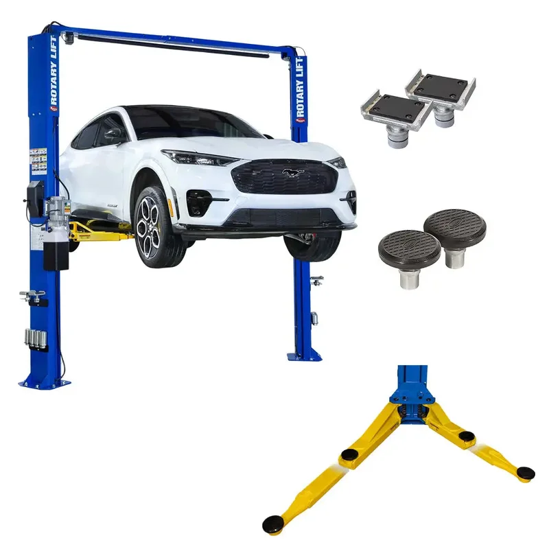 Rotary SPOA10-AV 10K Two-Post Asymmetrical Lift w/ All-Vehicle Lift Arms Blue