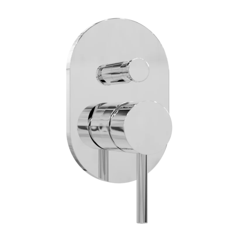 Round Pressure Balance Mixer with Push Button Diverter Trim Kit